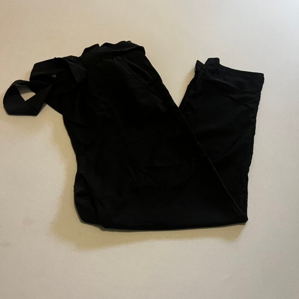 Grace Karin | Black High-Waisted Paperbag Waist Pants - L